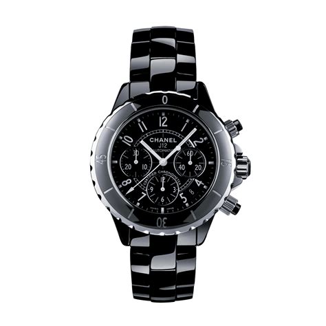 J12 Chronograph Watch, 41 mm Black Ceramic 